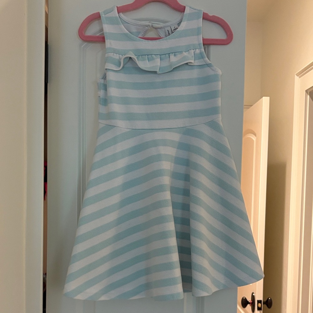 Janie and Jack Light Blue and White Striped Dress Size 6